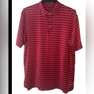 Peter Millar Men XXL Polo Red/Teal  Striped Summer Comfort Casual Golf EUC